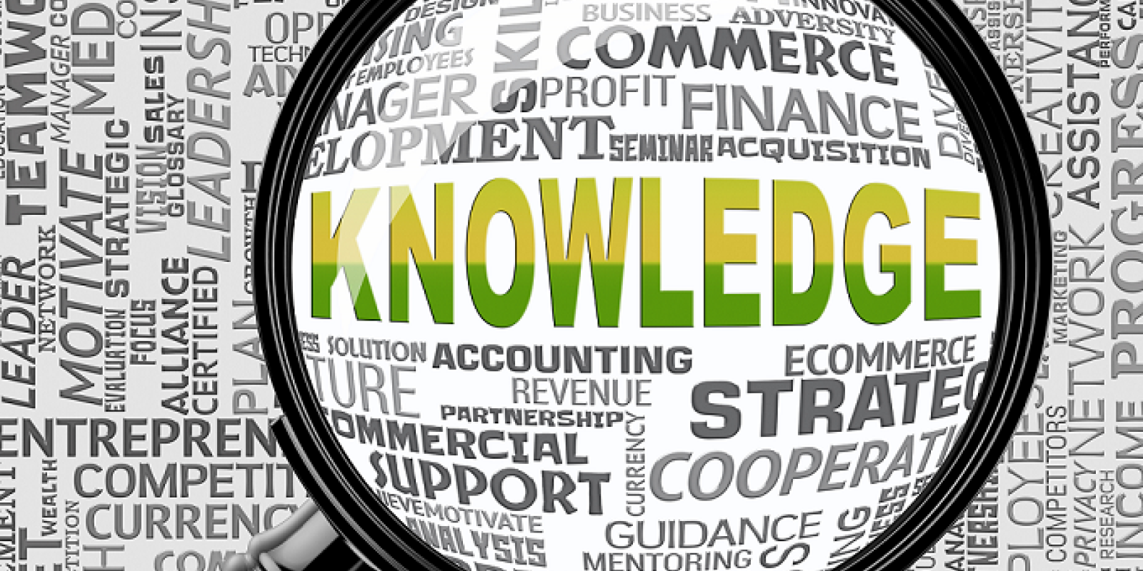 Magnifying glass on text. Illustration by Colourbox.com